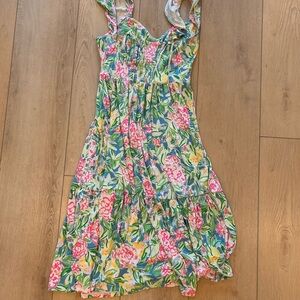 Lilly Pulitzer Floral Dress - Pink, Green, Yellow
